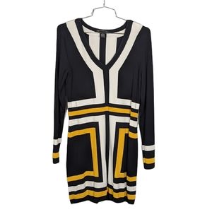INC International Concepts long sleeves colorblock sweater dress, size M